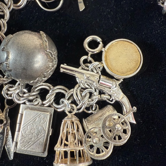 Vintage Moveable LOADED Sterling 925 Silver Articulated Charm Bracelet 89.3 G - Picture 9 of 16